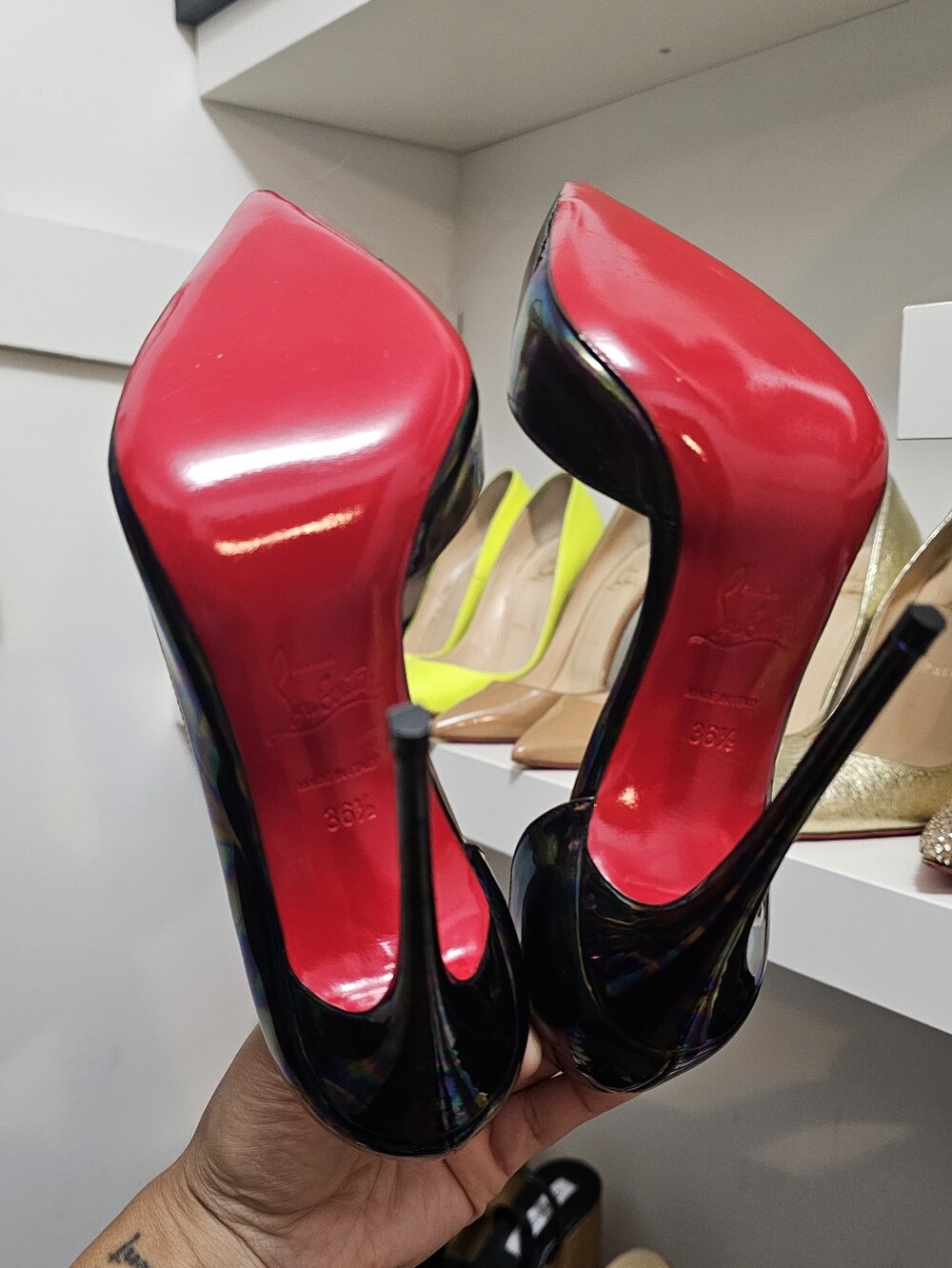 RARE Christian Louboutin Iriza 120mm Iridescent Stellar - Picture 14 of 16